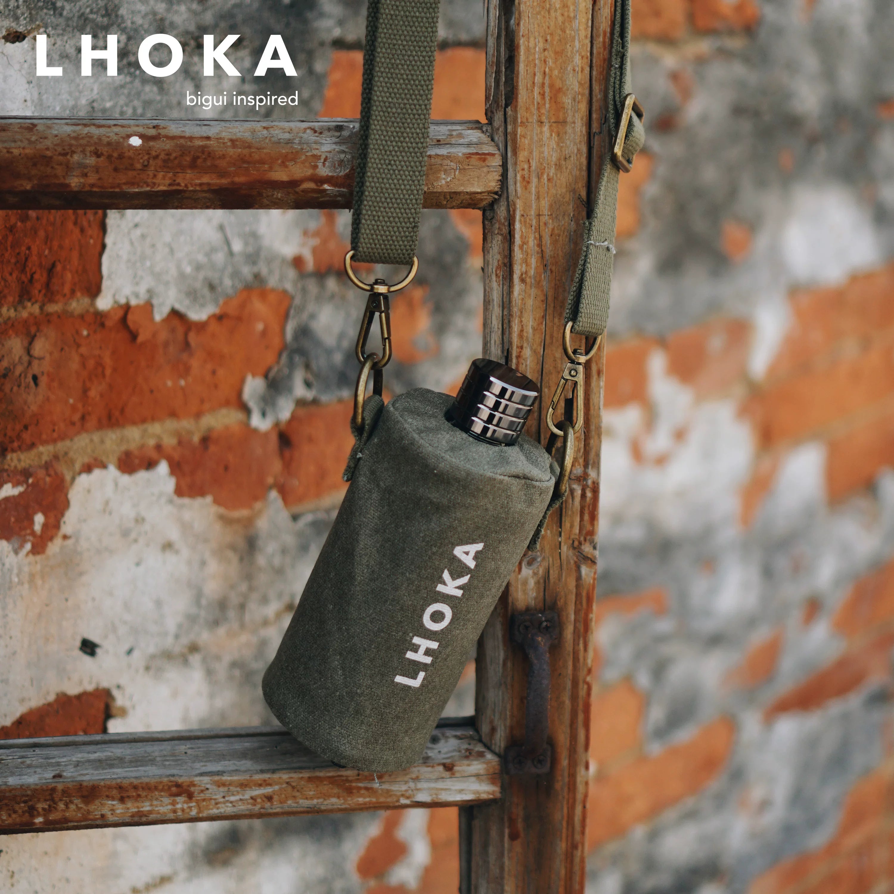 Large Canvas Hip Flask - product detail view 2