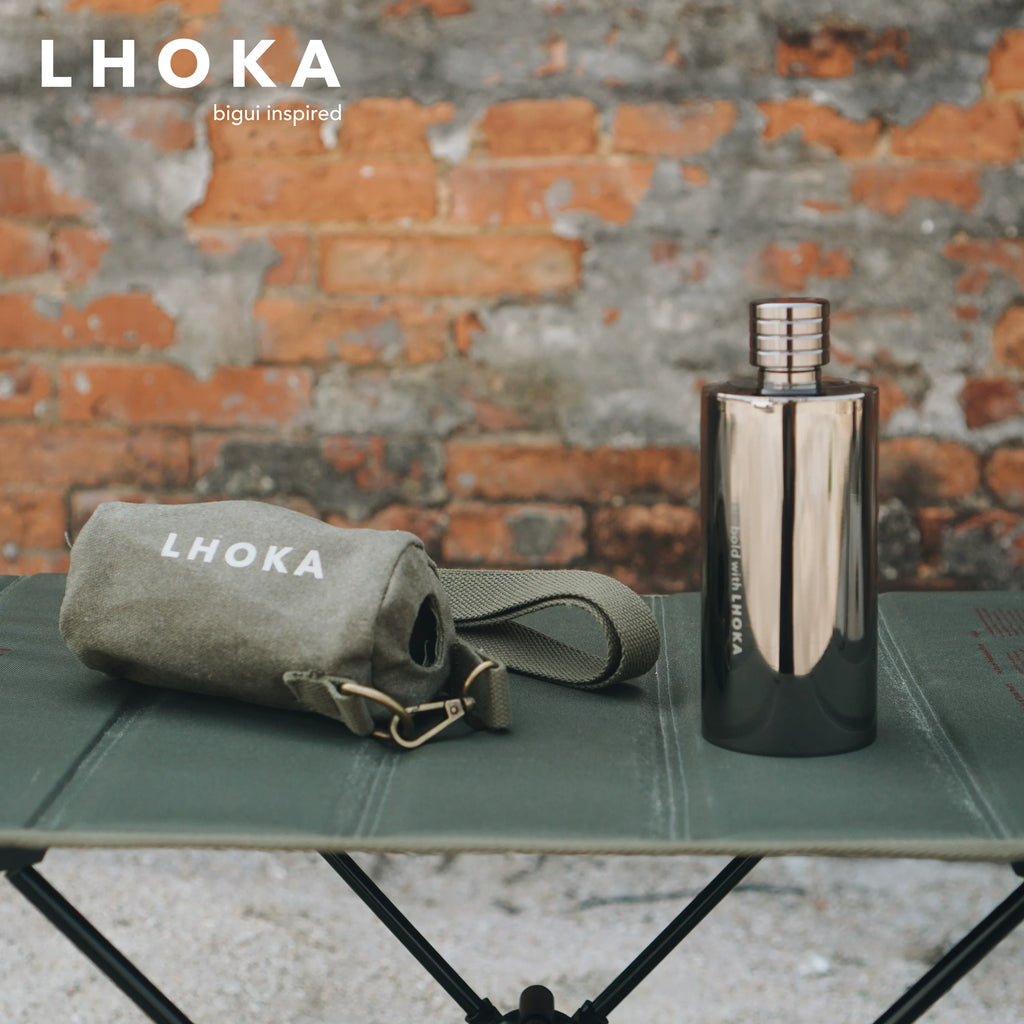 Large Canvas Hip Flask - product detail view 4