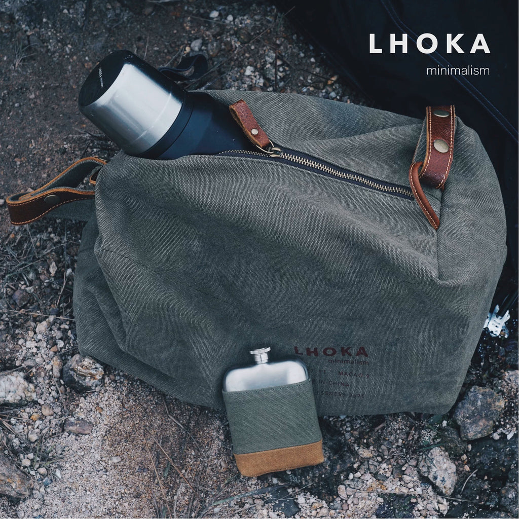 Bold Basic Canvas Hip Flask - product detail view 4
