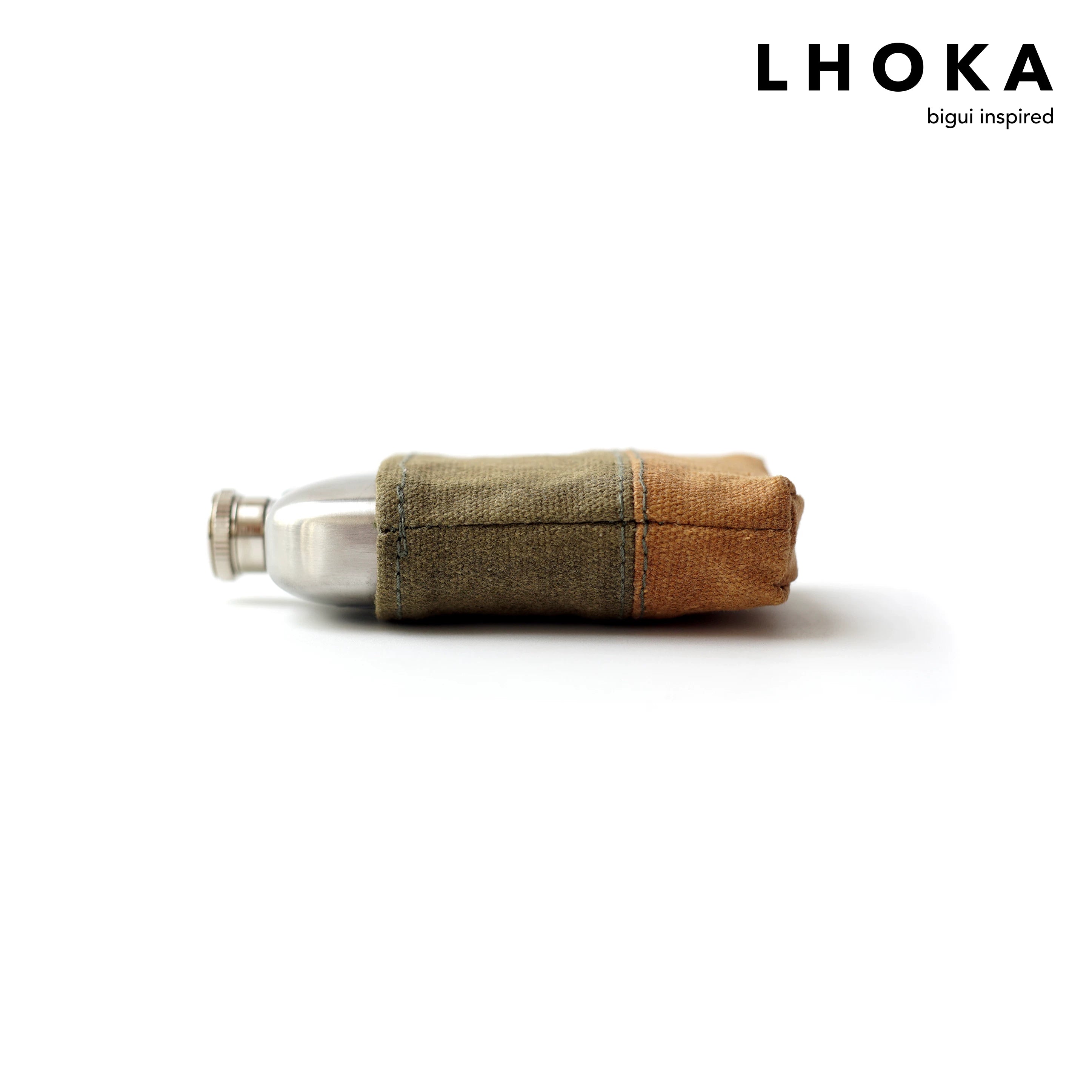Bold Basic Canvas Hip Flask - product detail view 3