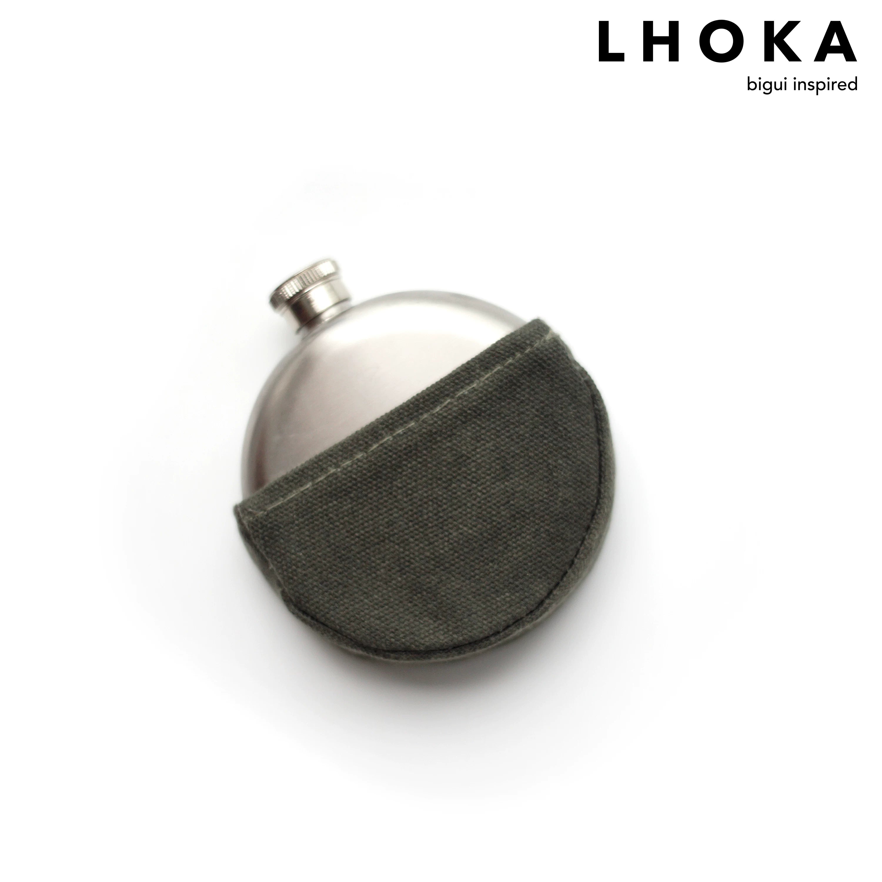 Bold Basic Round Hip Flask - product detail view 5
